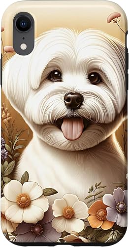 Vista 25 de Maltese Dog Summer Wildflowers Artwork Case for iPhone 17
