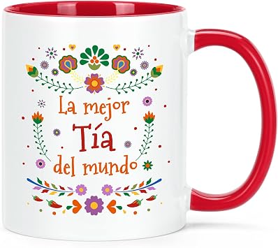 Cabtnca Tia Gifts, La Mejor Tia Del Mundo Coffee Mug, Christmas Gifts for Aunt, Birthday Mothers Day Aunt Gift in Spanish from Niece, 11 Oz