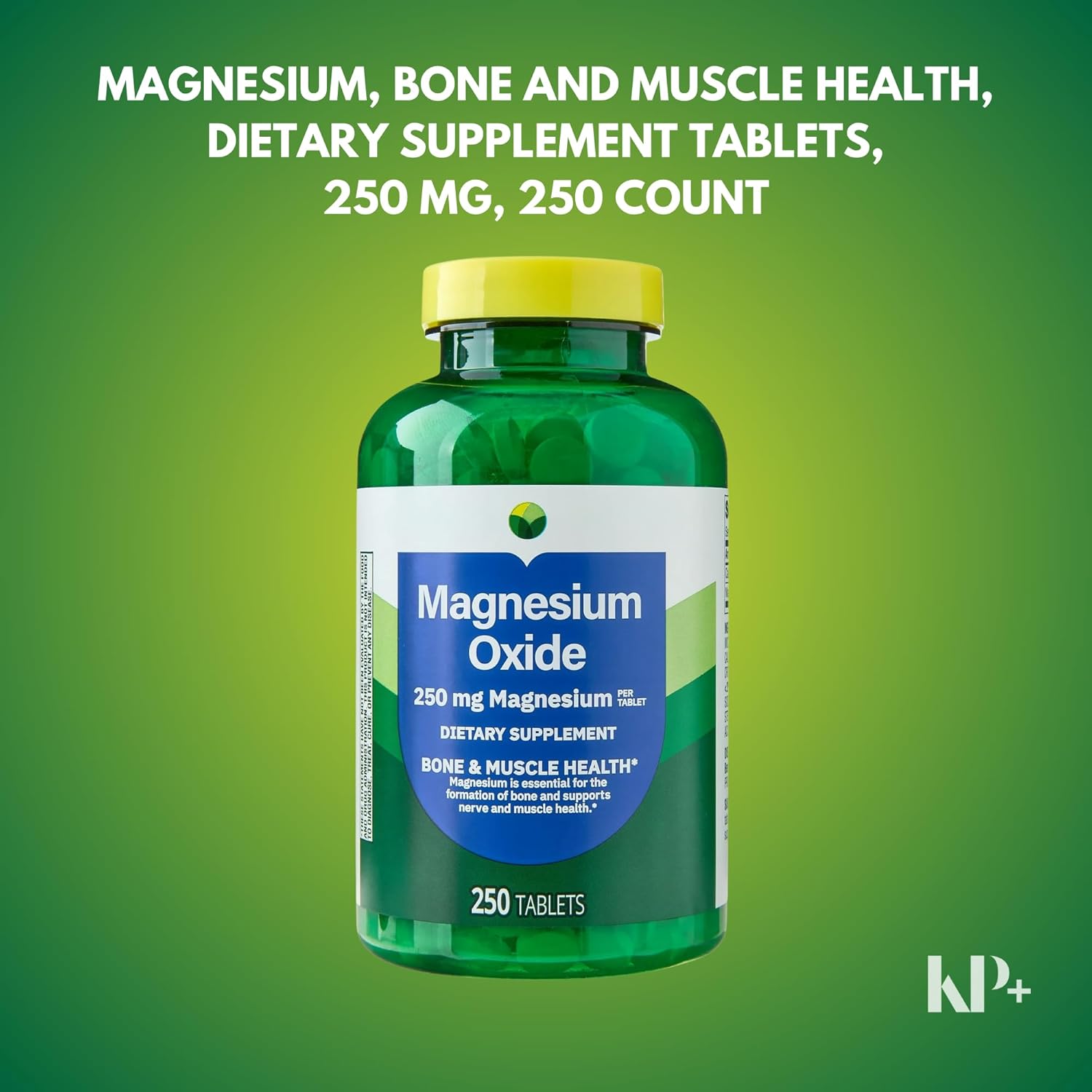 KP+ Magnesium Oxide 250 mg | Bone, Muscle & Nerve Support | 250 Tablets | Dietary Supplement | Pack of 2