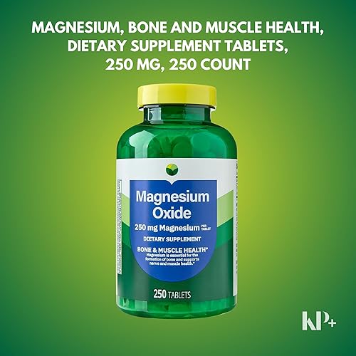 Miniatura 5 de Spring Valley Óxido de magnesio 250 mg  Soporte para huesos, músculos y nervios  250 tabletas  Suplemento dietético  Paquete de 1