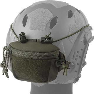 Airsoft Helmet Accessories Storage Pouch with Elastic Cords Universal Tactical Helmet Rear Bag NVG Counterweight Battery Pouch Green