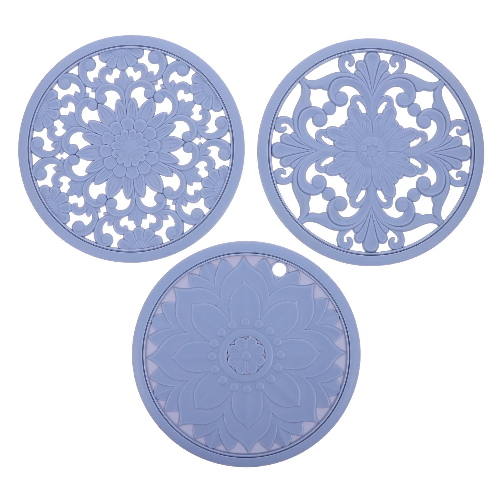 FOMIYES Set di 3 sottopentola in silicone, 7,87" antiscivolo e