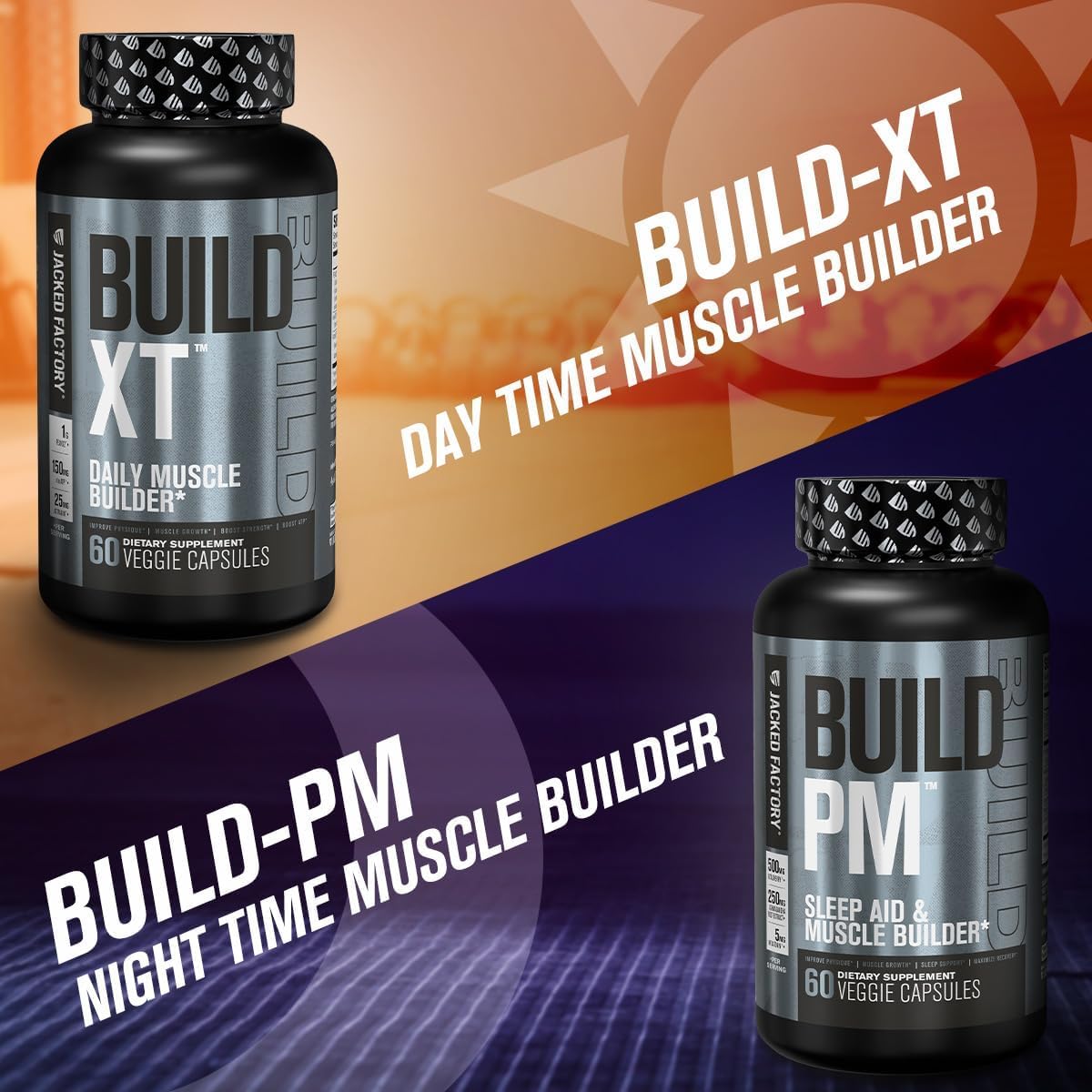 Jacked Factory Build-XT Daily Muscle Builder & Performance Enhancer - Muscle Building Supplement for Muscular Strength & Growth | Trademarked Ingredients Peak02, ElevATP, & Astragin - 120 Veggie Pills — Amazon image 4