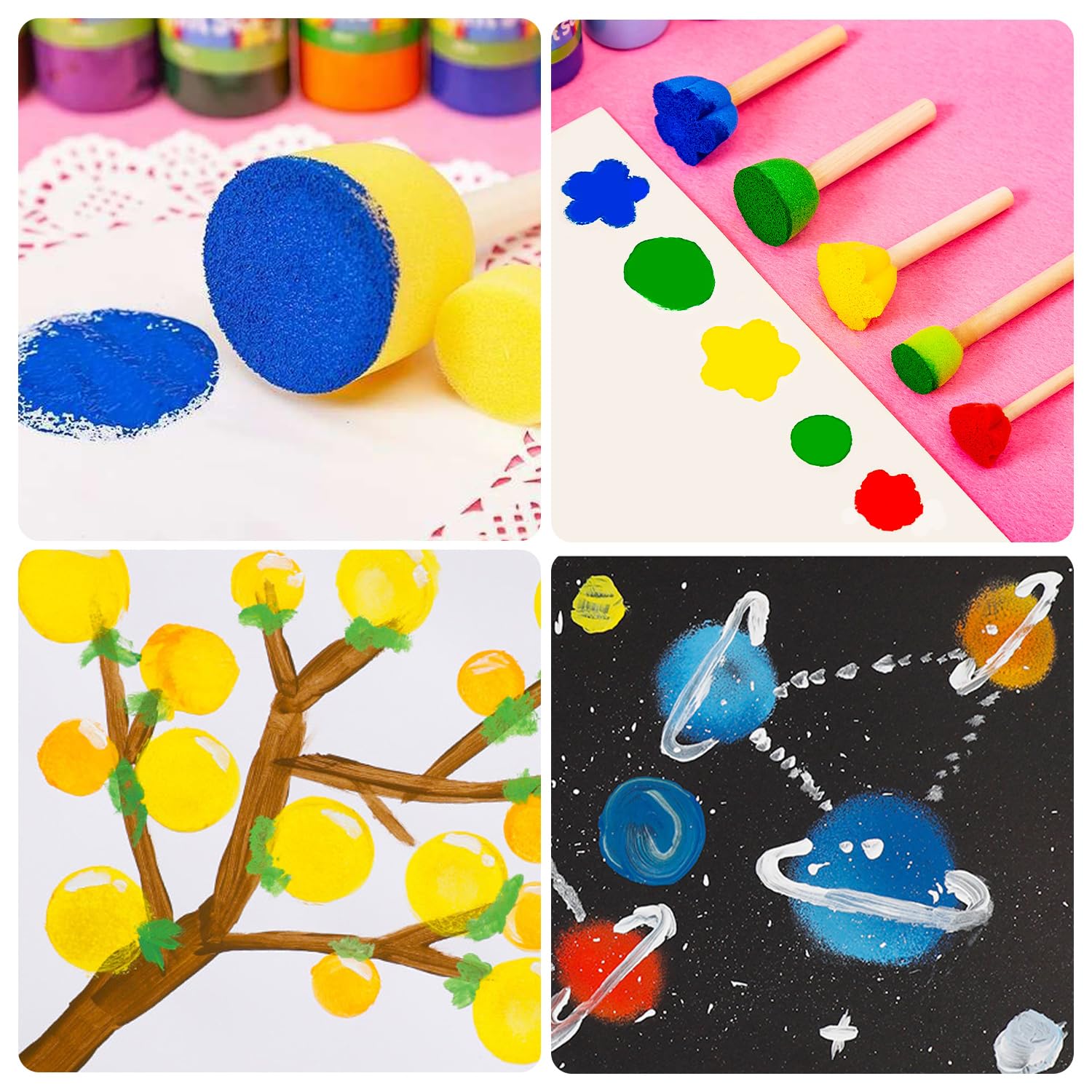 COHEALI 4 Pièces Peinture Éponge Pinceau Outils De Peinture Pour