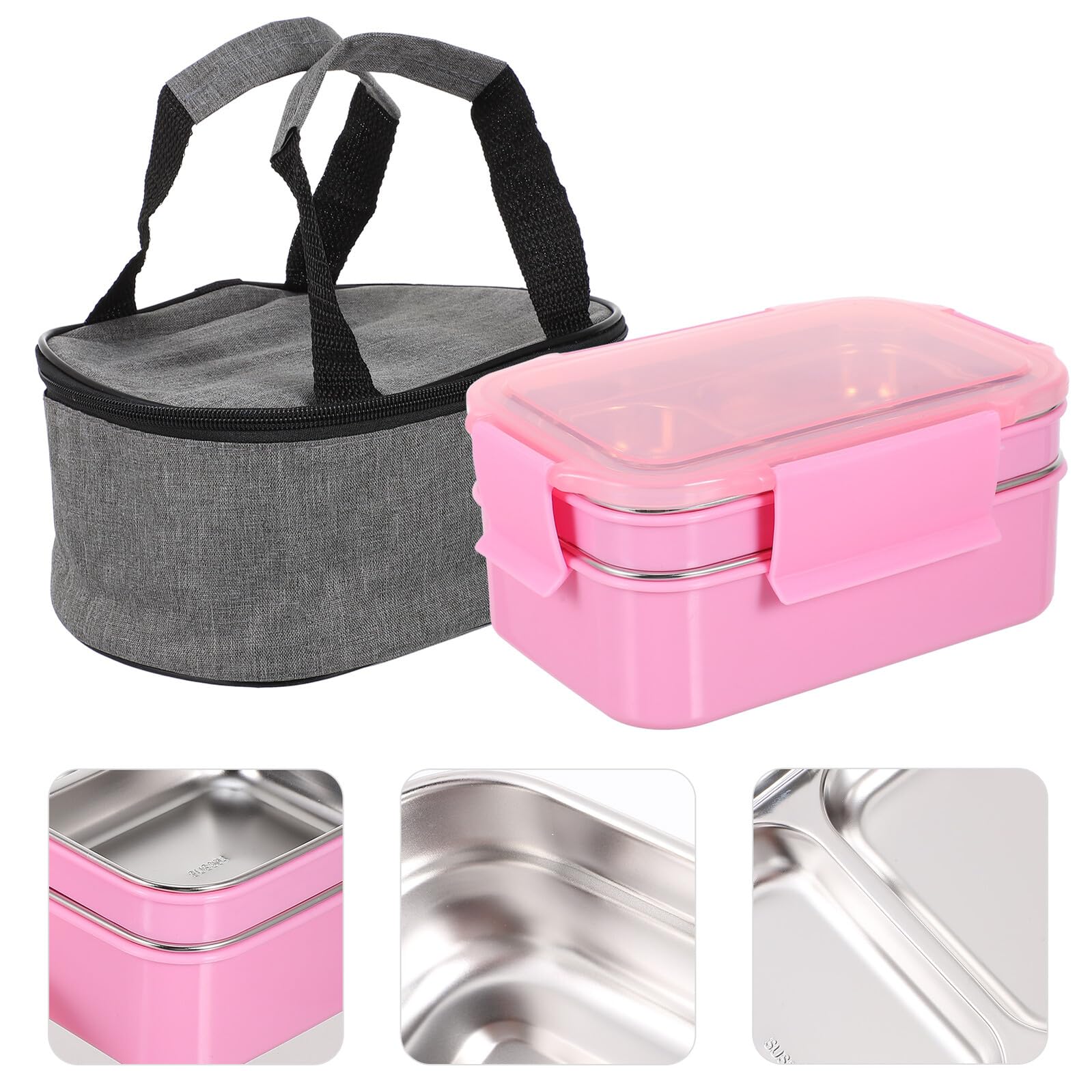 Contenitore Bento Box Scomparti per Alimenti Pranzo Scatola Bento Isolata Divisa Contenitore per Studenti e Impiegati Realizzato Acciaio Inossidabile