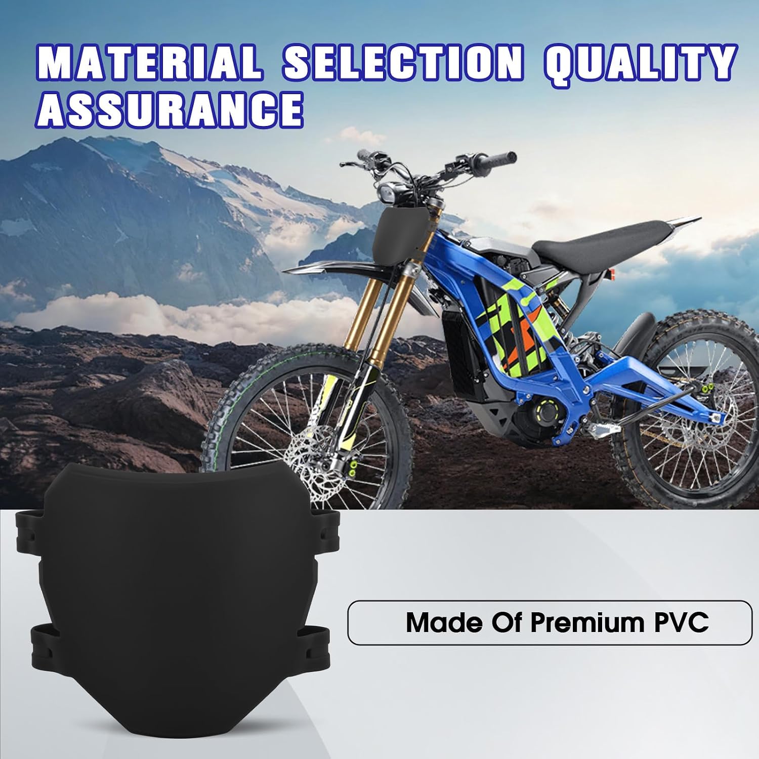 Number Plate for Ebike,Front Plate Ebike Mods Universal for macfox x1 x2 Surron Light bee x/s Talaria Sting mx4/mx3/xxx Ridstar Tuttio Electric Dirt Bike Black