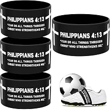4Pcs Silicone Bible Verse Soccer Cleat Lace Cover for Youth