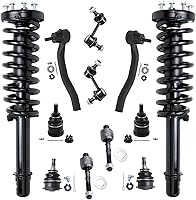 Vista 320 de Detroit Axle - Kit de puntales delanteros para Ford 2000-2004 Focus 2 puntales con muelle helicoidal 2 brazos de control inferiores con rótulas 2001