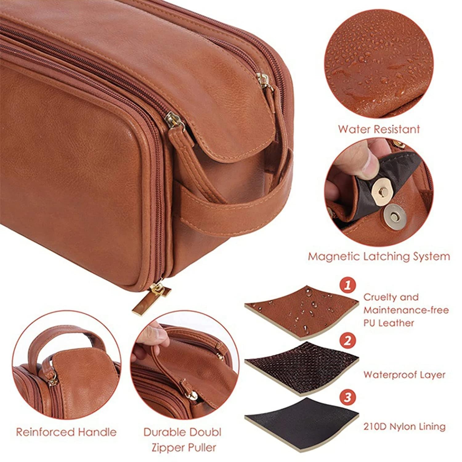 Beauty Case con molteplici Tasche, Beauty Case da Viaggio per Uomo e Donna, Organizer cosmetico Impermeabile da Appendere.