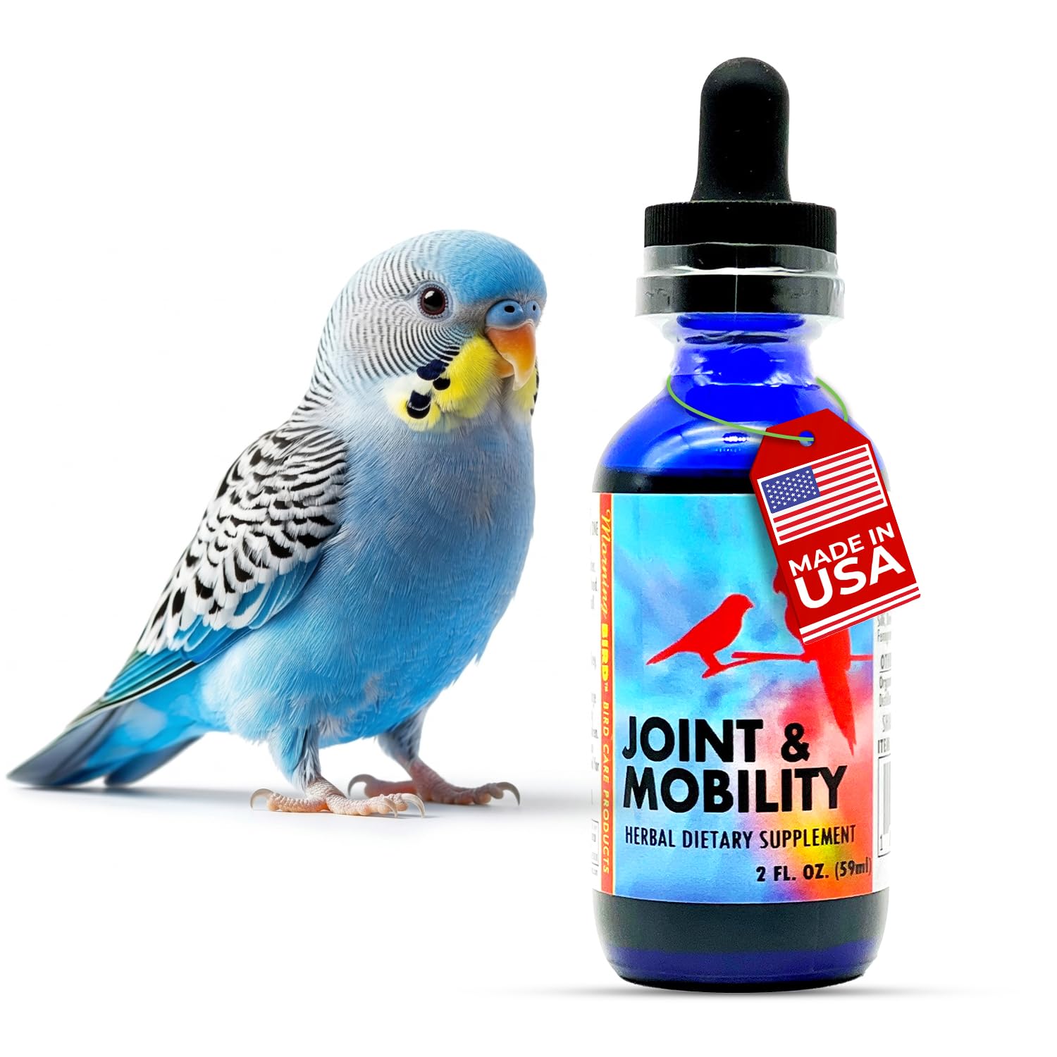 Morning Bird Joint & Mobility 2 fl oz – Herbal Liquid Supplement for Birds – Supports Joint Health, Muscle Comfort & Mobility – Ideal for Aging or Recovering Birds