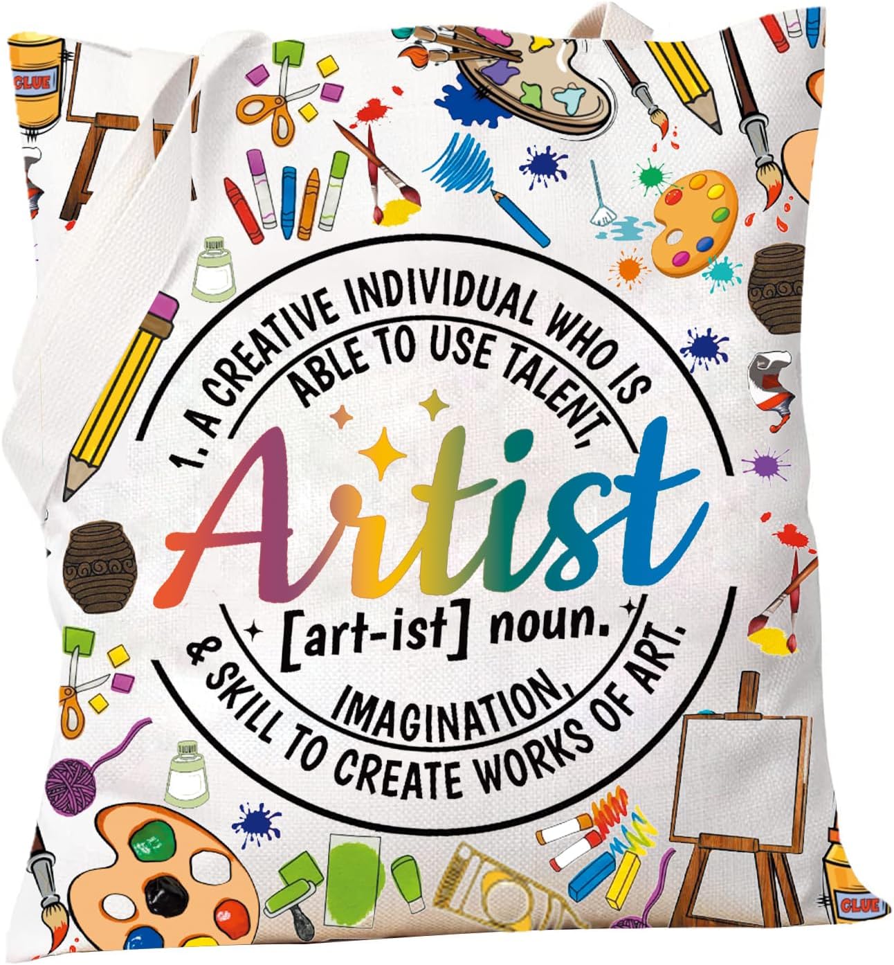 PXTIDY artist definition tote bag art lover painter gift
