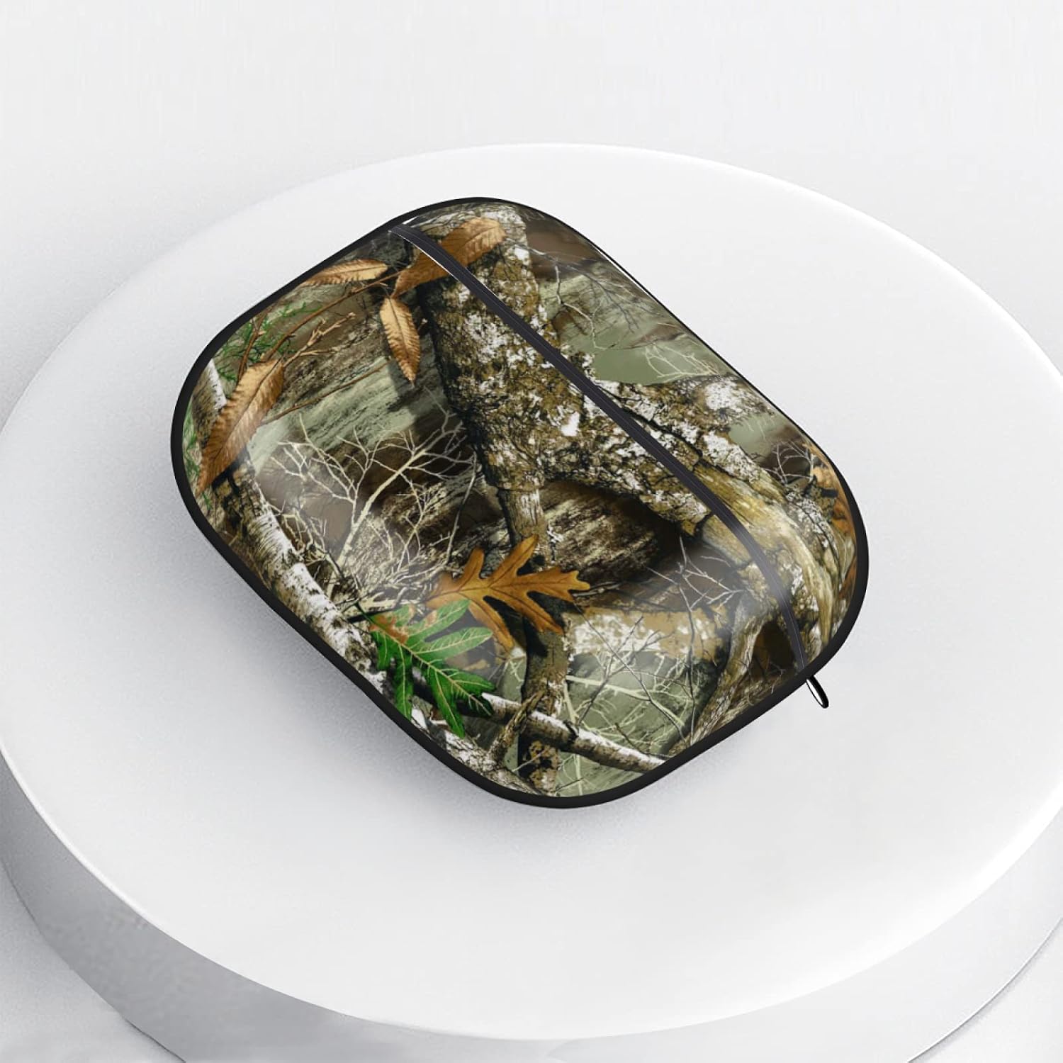 Compatible with Airpods Pro Case Cover 2019 - Autumn Hunting Tree Camo Pattern, Protective Case for AirPod Charging with Keychain Shockproof for Girls Women Men - Black image 4