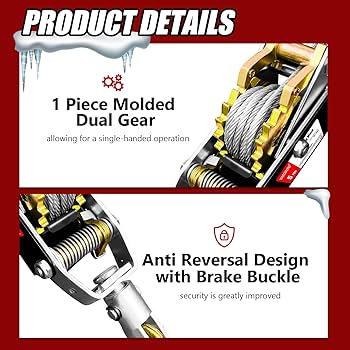 Amazon.com: YATOINTO Cable Puller 5T with Two 1