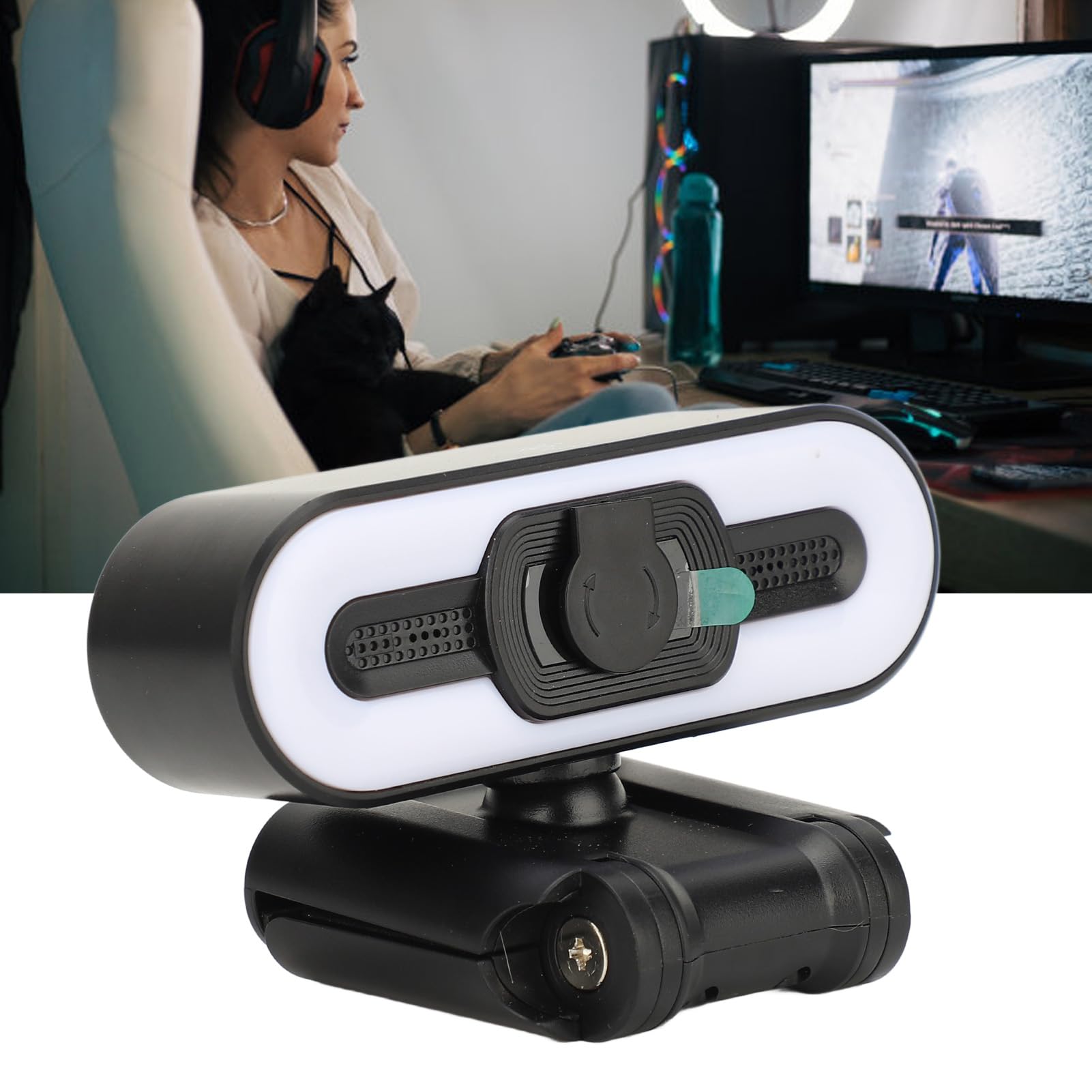 Kamera Internetowa 4K, Kamera Internetowa 4K USB Kamera Komputerowa z Wbudowanym Mikrofonem Super Jasne światło Wypełniające Auto Beauty do Wyświetlacza LCD Laptopa