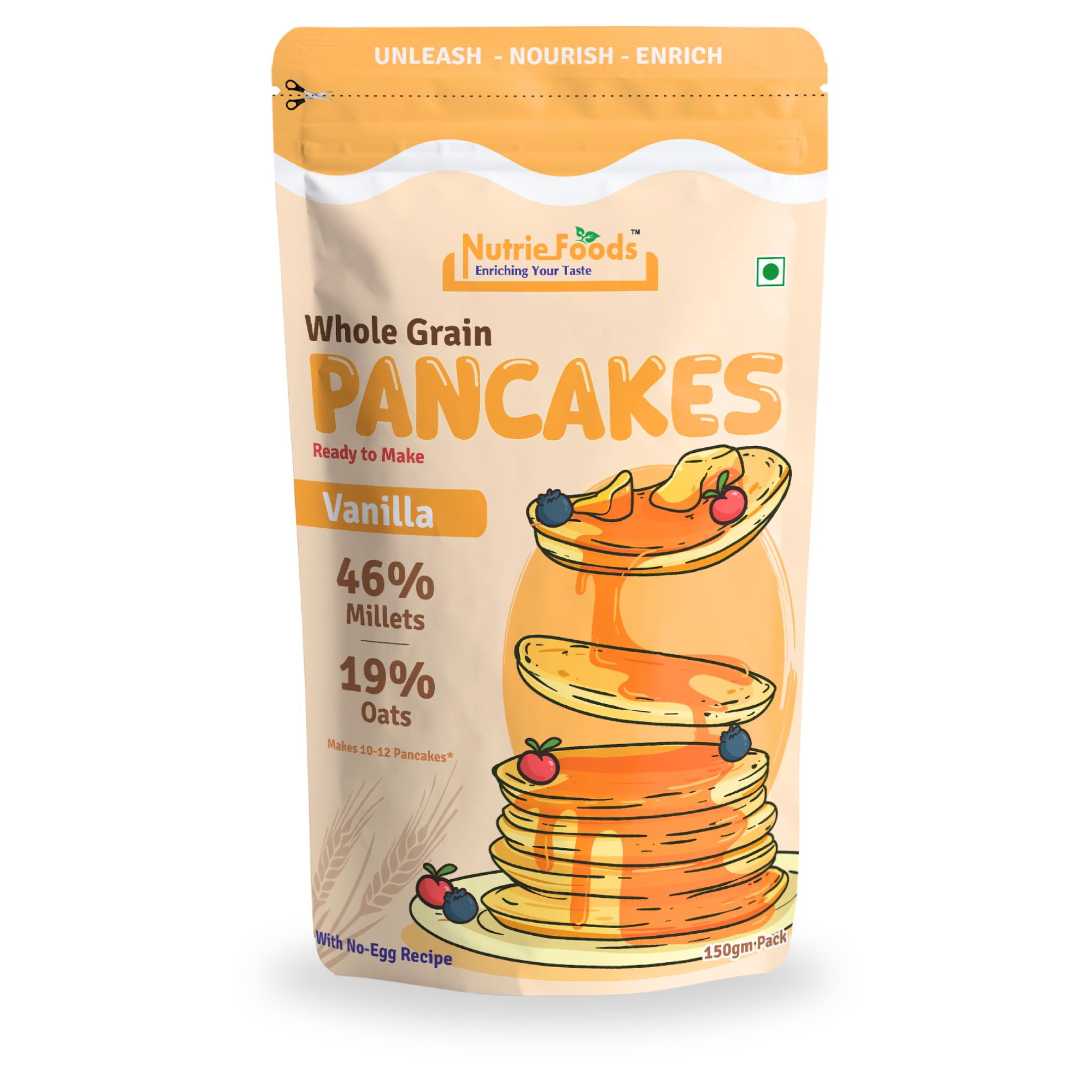 "NUTRIEFOODS" Enriching Your Taste Millet Pancakes Mix, 0% Maida, Contains Millets (46%)- Jawar, Amaranath and Foxtail; Oats (19%), Gluten Free (Vanilla, Pack of 1 (150gm)) (B0D2TZJYM2) Amazon Price History, Amazon Price Tracker