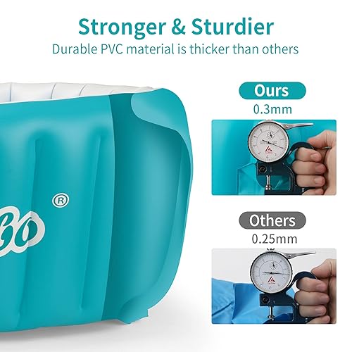 Miniatura 4 de Bañera inflable para bebé, portátil, plegable, mini piscina de viaje que ayuda a bebés a niños pequeños (azul)