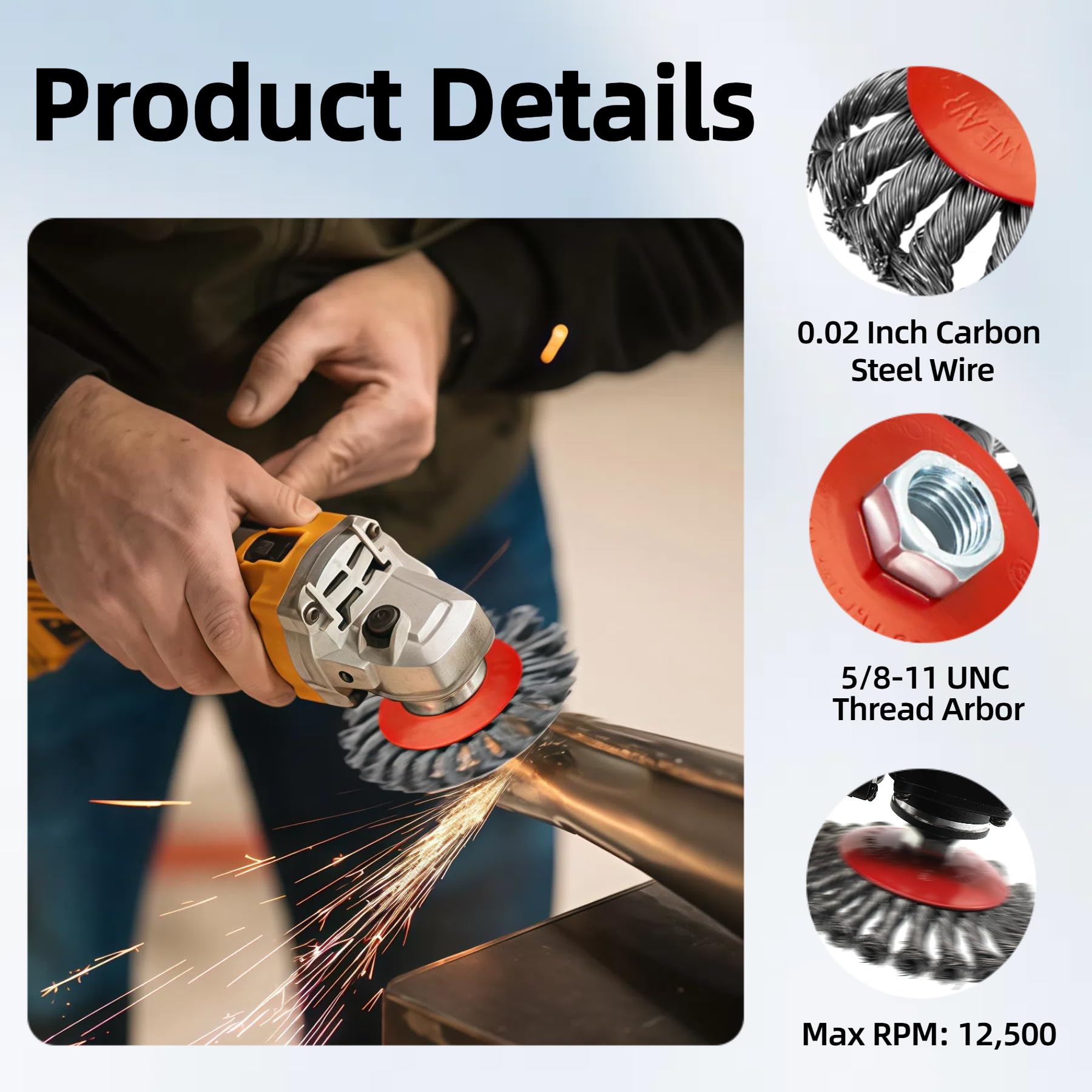 AUPREX Wire Wheel Brush - 5 Pack for Angle Grinders -3