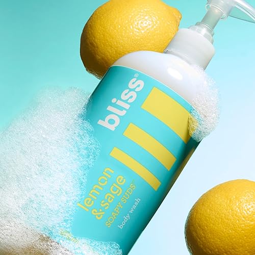 Miniatura 6 de Bliss Lemon Love Exfoliating Duo Jabón corporal y exfoliante corporal con manteca de karité y aceite de coco, limón y salvia, 17 onzas líquidas,