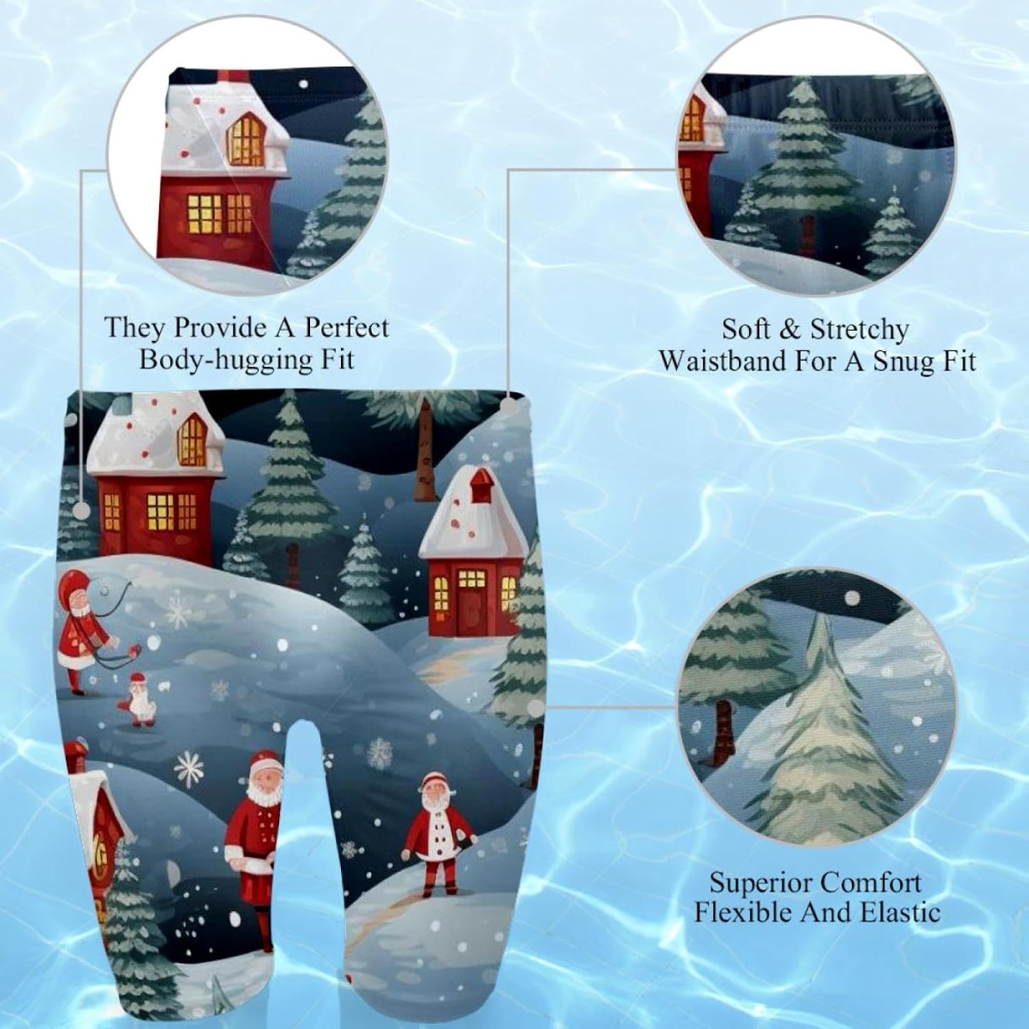 Christmas Elements Men's Swimsuit Jammer Quick Dry Swim Jammer Racing & Training Swimsuit