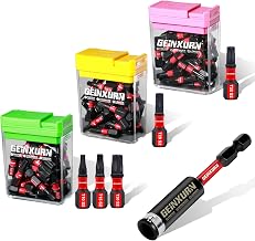 Geinxurn Torx 90pcs Screwdriver Bits 25mm (T10/T15/T20/T25/T30) Star Magnetic Screwdriver Bits S2 Steel 1/4" Hex Shank with 1 Piece Bit Holder in Colorful Box