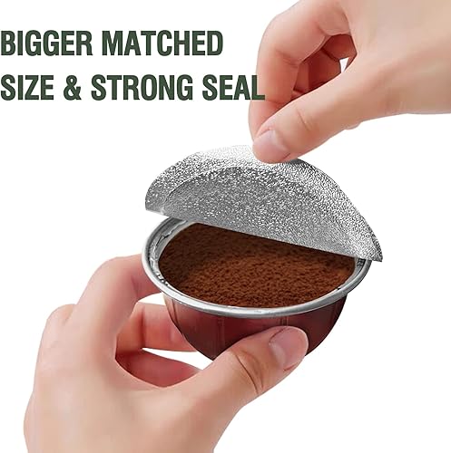 Miniatura 5 de CAPMESSO Tapas de papel de aluminio para cápsulas reutilizables Nespresso Vertuo cápsulas de café sellos compatibles con cápsulas reutilizables