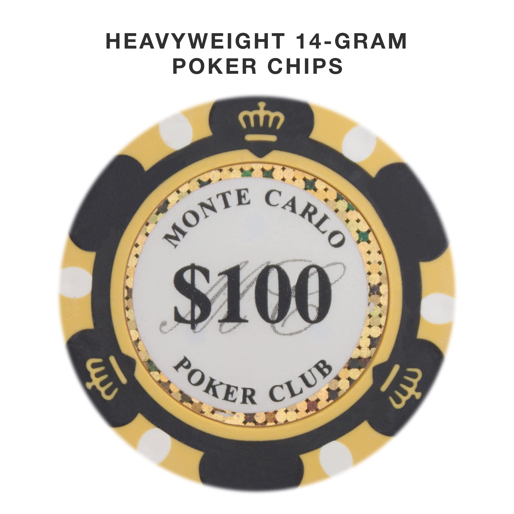 Brybelly Monte Carlo Premium Poker Chips Heavyweight 14 Gram Clay Composite – Confezione da 50