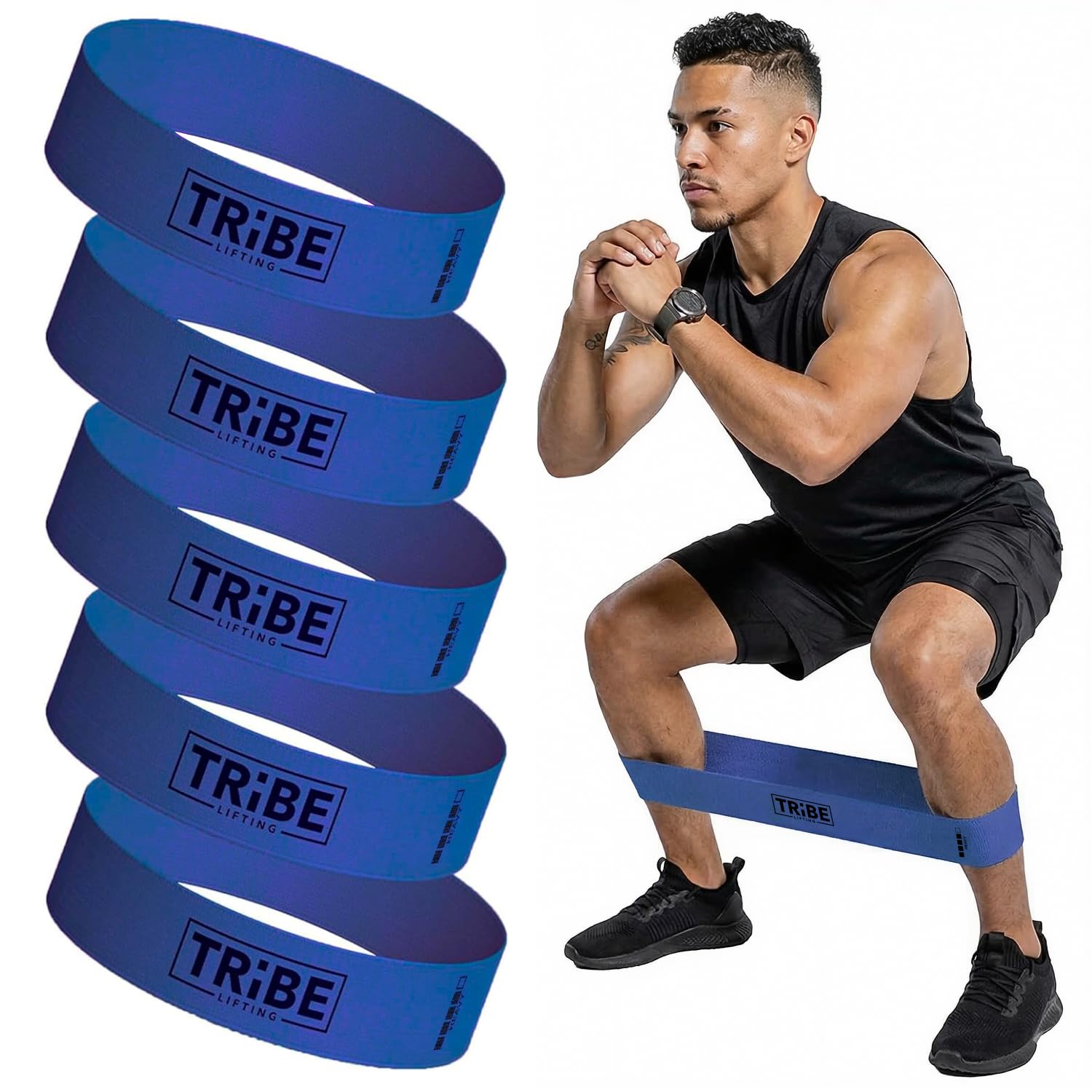Fasce di resistenza in tessuto, bande per glutei, unisex, set di fasce di resistenza per l’allenamento, per gambe, fasce da fitness