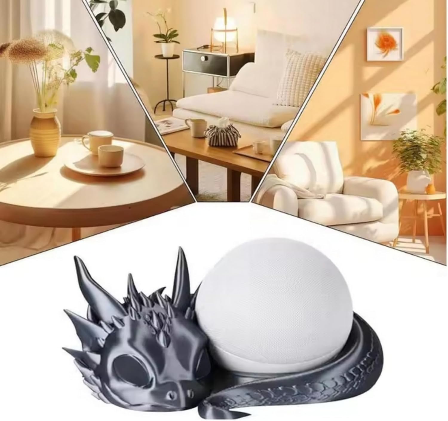 3D Printed Dragon Stand Speaker Bracket for Echo Dot 4th/5th Generation, Desktop and Bookshelf Mounting Holder (Purple)