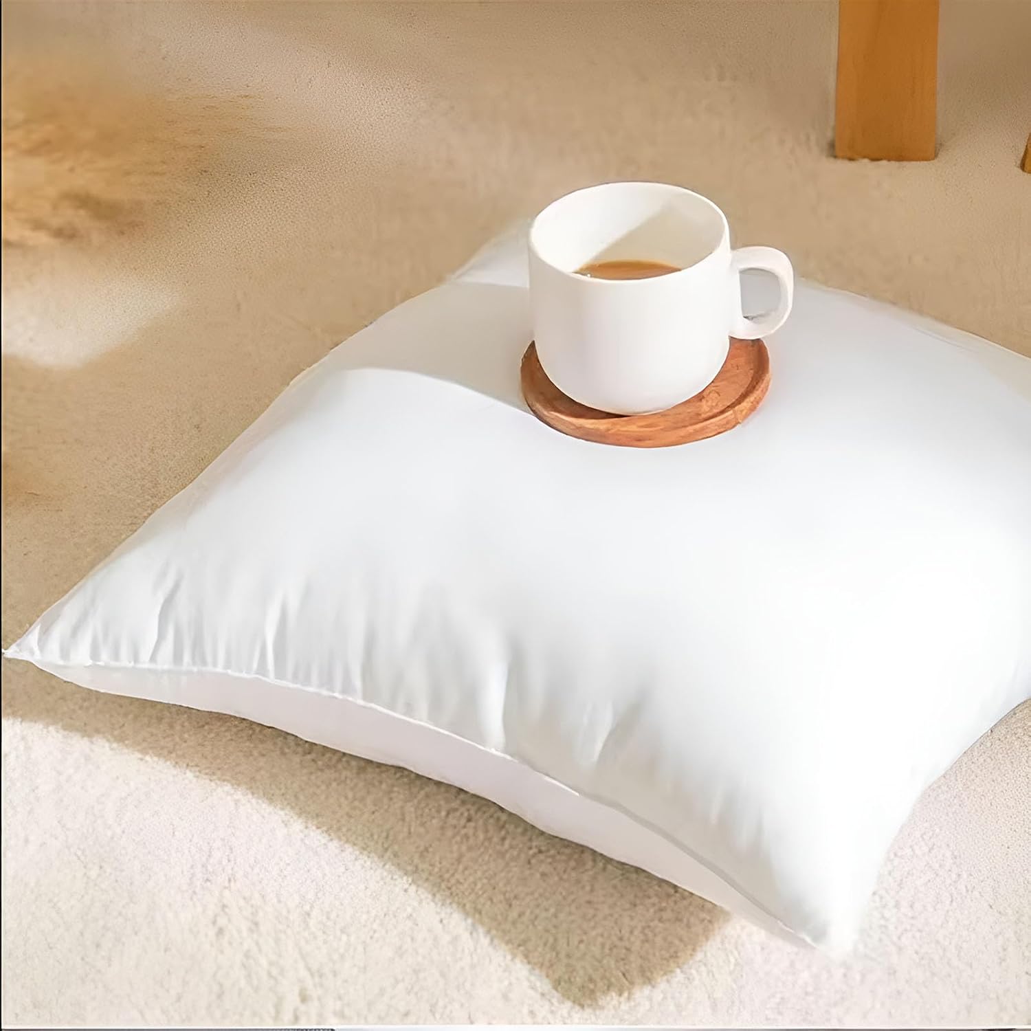 White 18" x 18" Water-Resistant Polyester Throw Pillow Insert