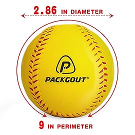 PACKGOUT Soft Baseballs, Foam Baseballs for Kids Teenager Players Training Balls 12Pcs (Red, Blue, Yellow, Green)