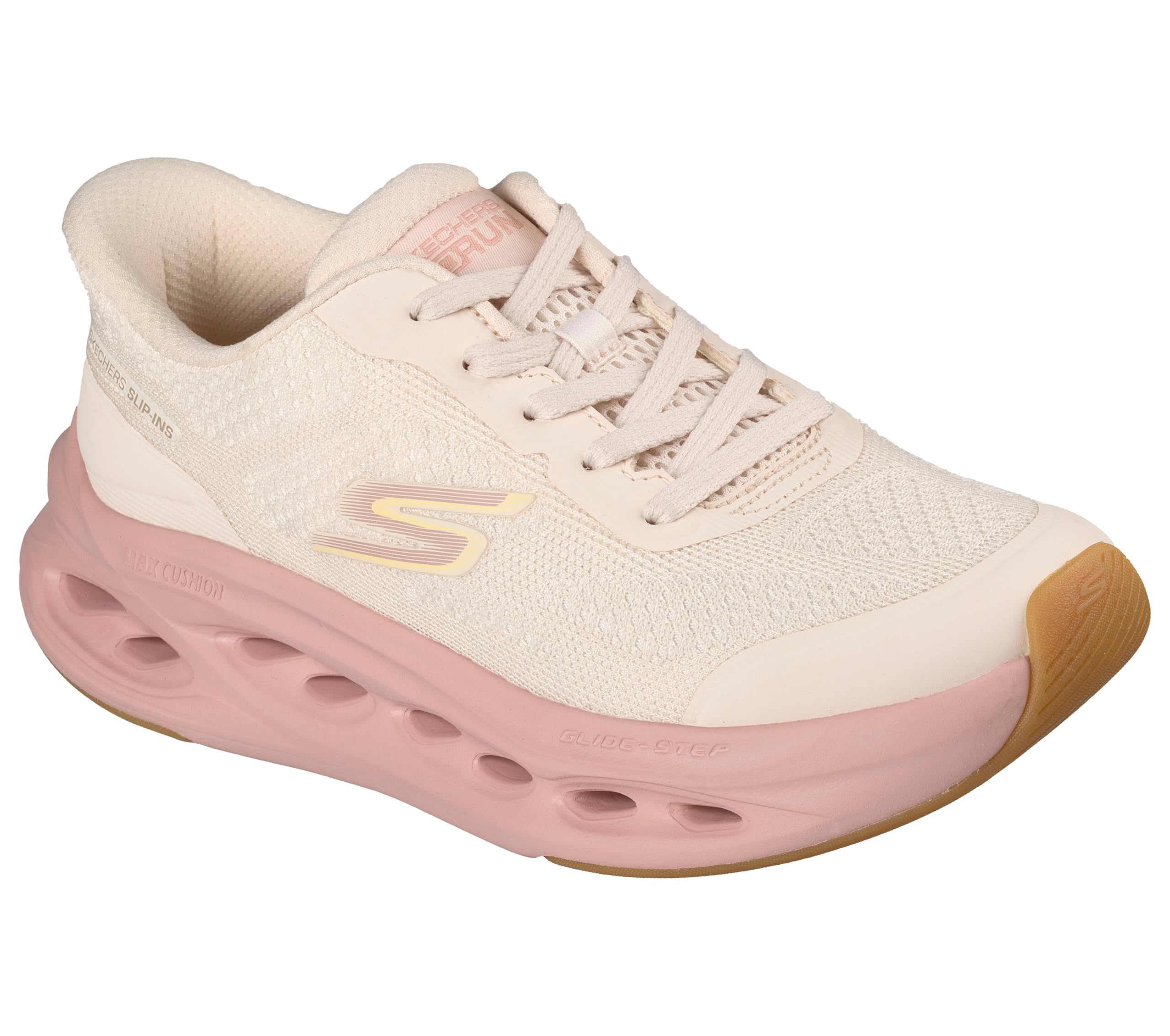Skechers Women's Max Cushioning Glide-Step Hartford Trainers, Natural, 6.5 UK