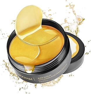 Under Eye Patches 30 Pairs, 24K Gold Eye Mask for Puffy Eyes Dark Circles Eye Bags Fine Lines, Moisturizing & Hydrating Gel Under Eye Mask for Eye Skin Care, Eye Patches for Women And Men