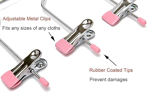 Miniatura 3 de Perchas de metal sólido para faldas de 4 niveles para pantalones cortos, perchas para ahorrar espacio con clips ajustables, agarre antideslizante