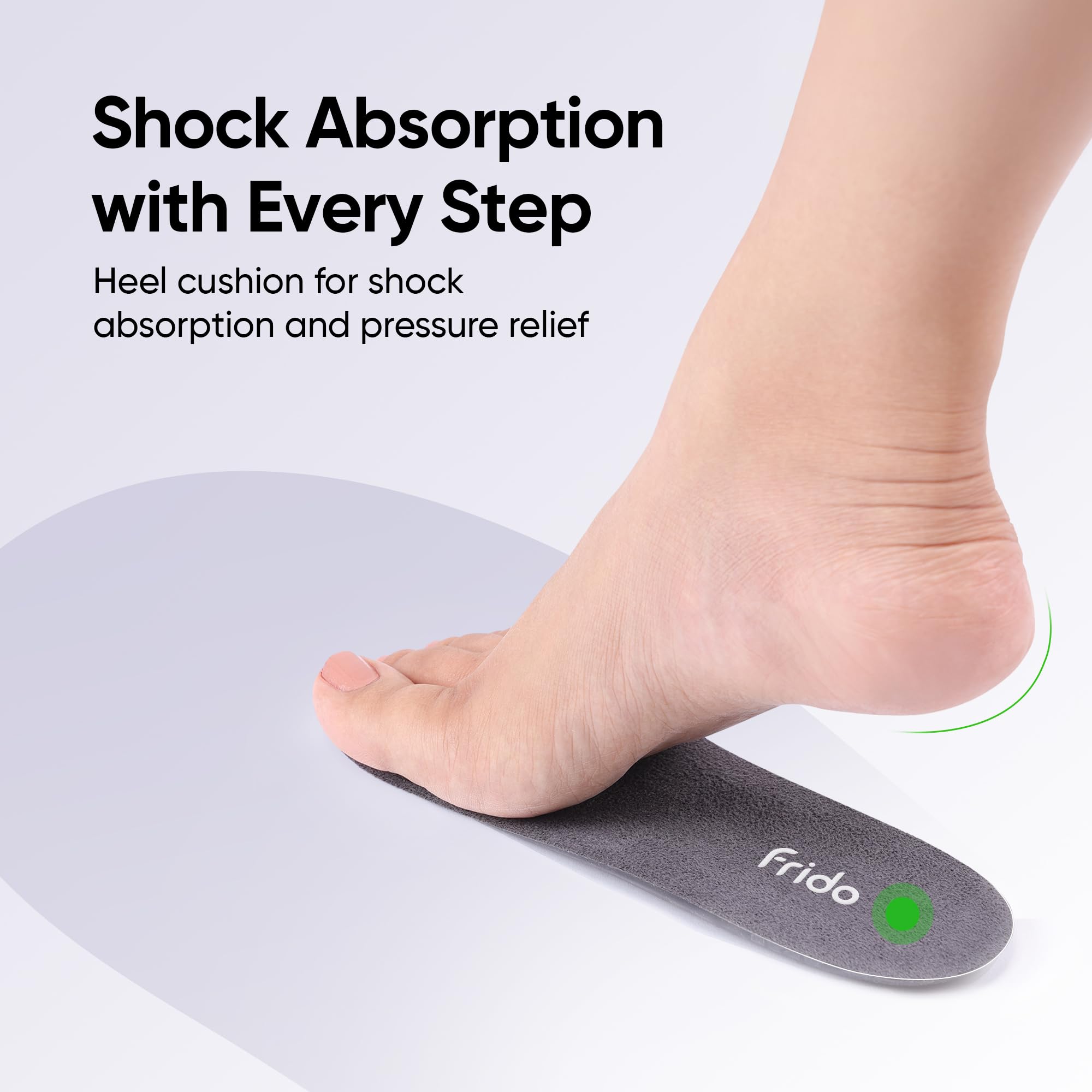 Frido Silicone Gel Insole for Men & Women | Self-Adhesive, Advanced Shock Absorption & Pressure Relief | Hexagonal Anti-Slip grip | Flexible Design, Foot Pain Relief, Large, Grey - Image 3 thumbnail