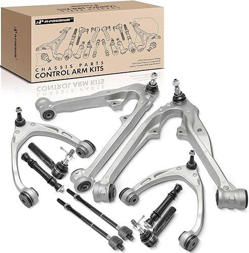 A-Premium Juego de 10, brazo de control superior inferior, barra estabilizadora, extremo de barra de acoplamiento interior exterior, compatible con