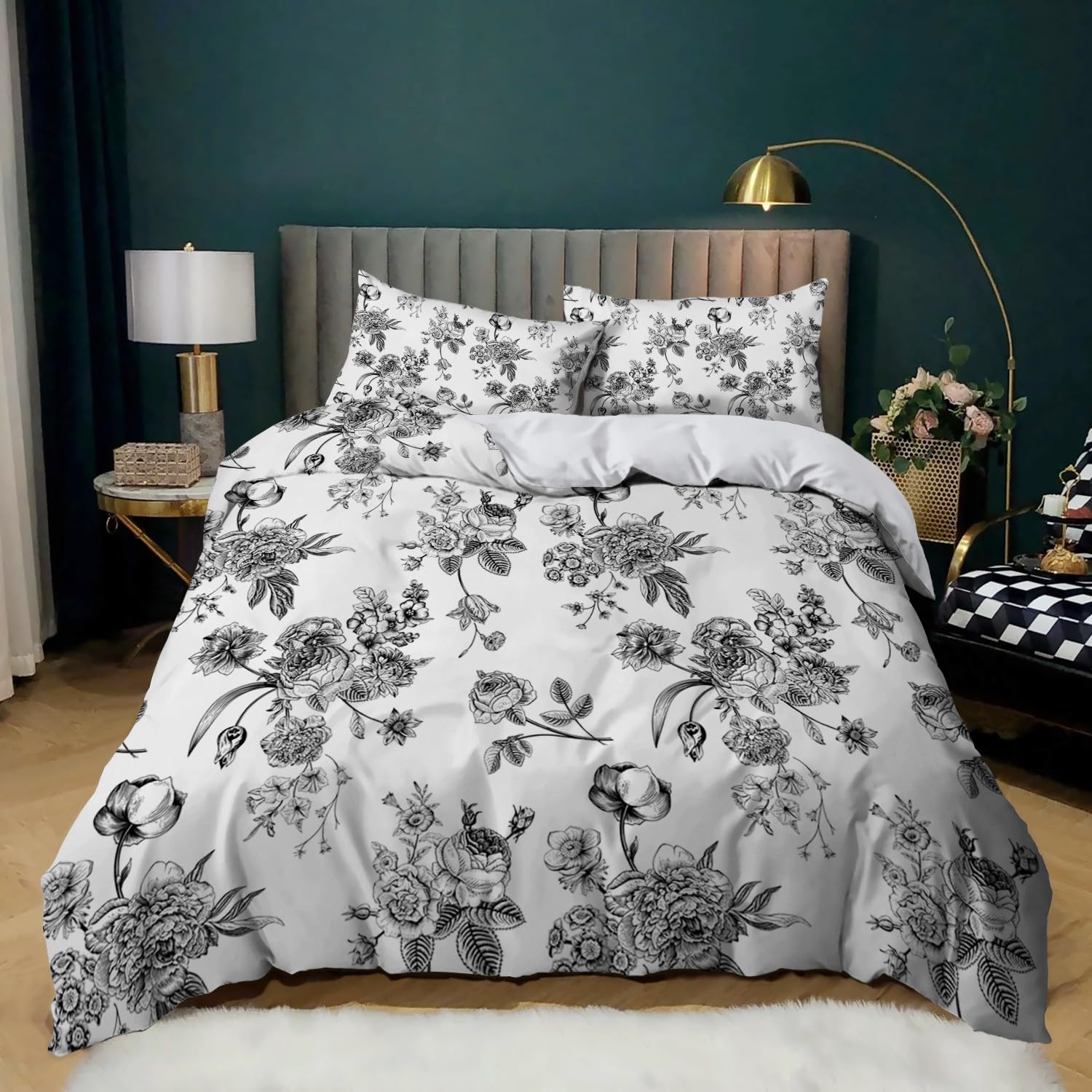 Housse de couette enfant 2 personnes grise pour une chambre zen