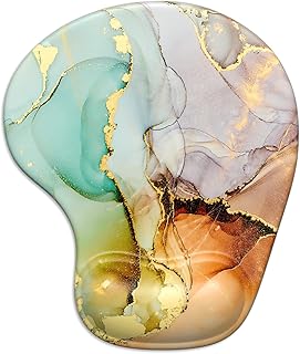 ITNRSIIET Mouse Pad, Mouse Pad Wrist Support Mousepad with Wrist Rest, Mouse Pads for Wireless Mouse Ergonomic Cute Desk Decor Desk Accessories, Non-Slip PU Base, Abstract Texture