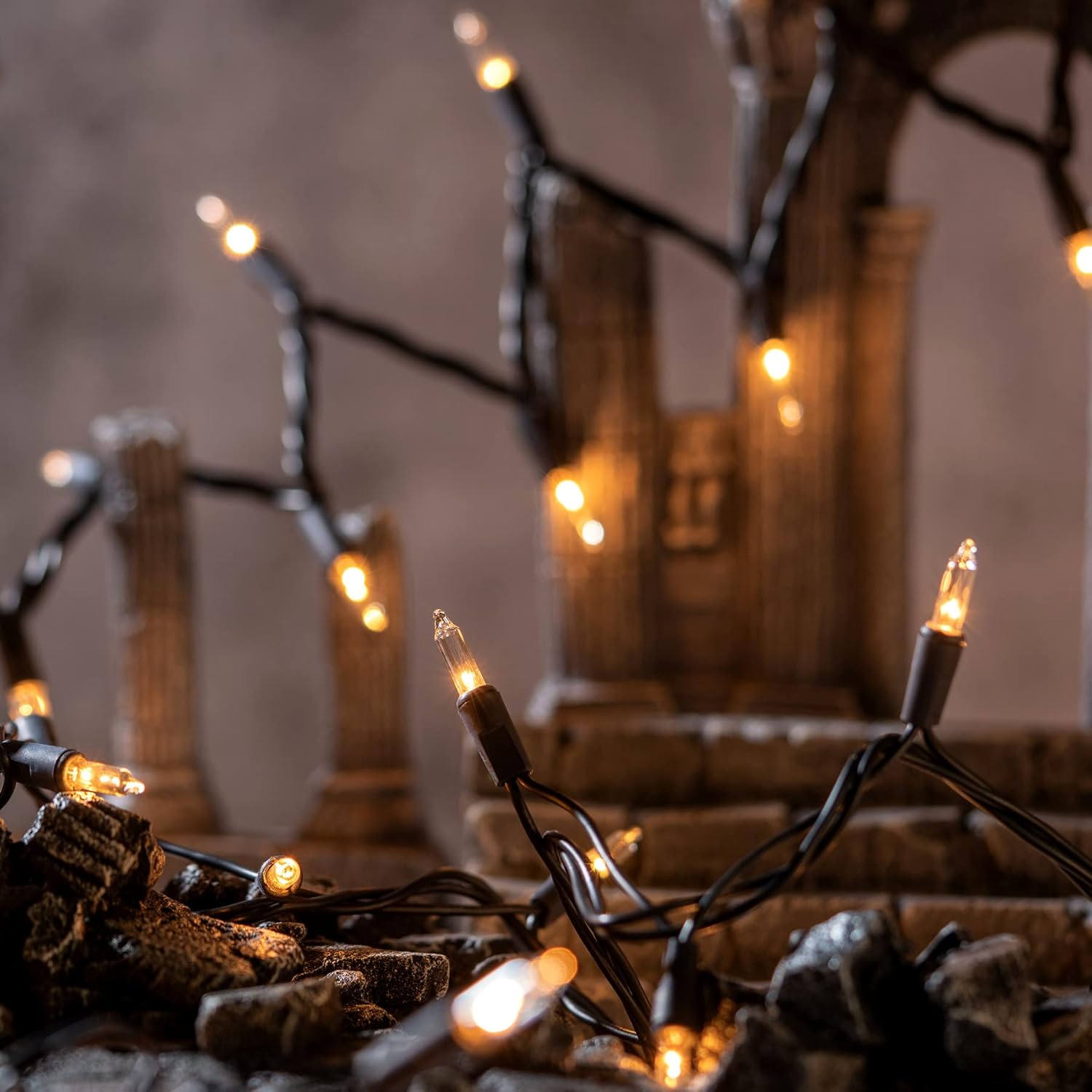 Buy YULETIME 200 Clear Christmas Lights with Brown Wire, Pack of 2