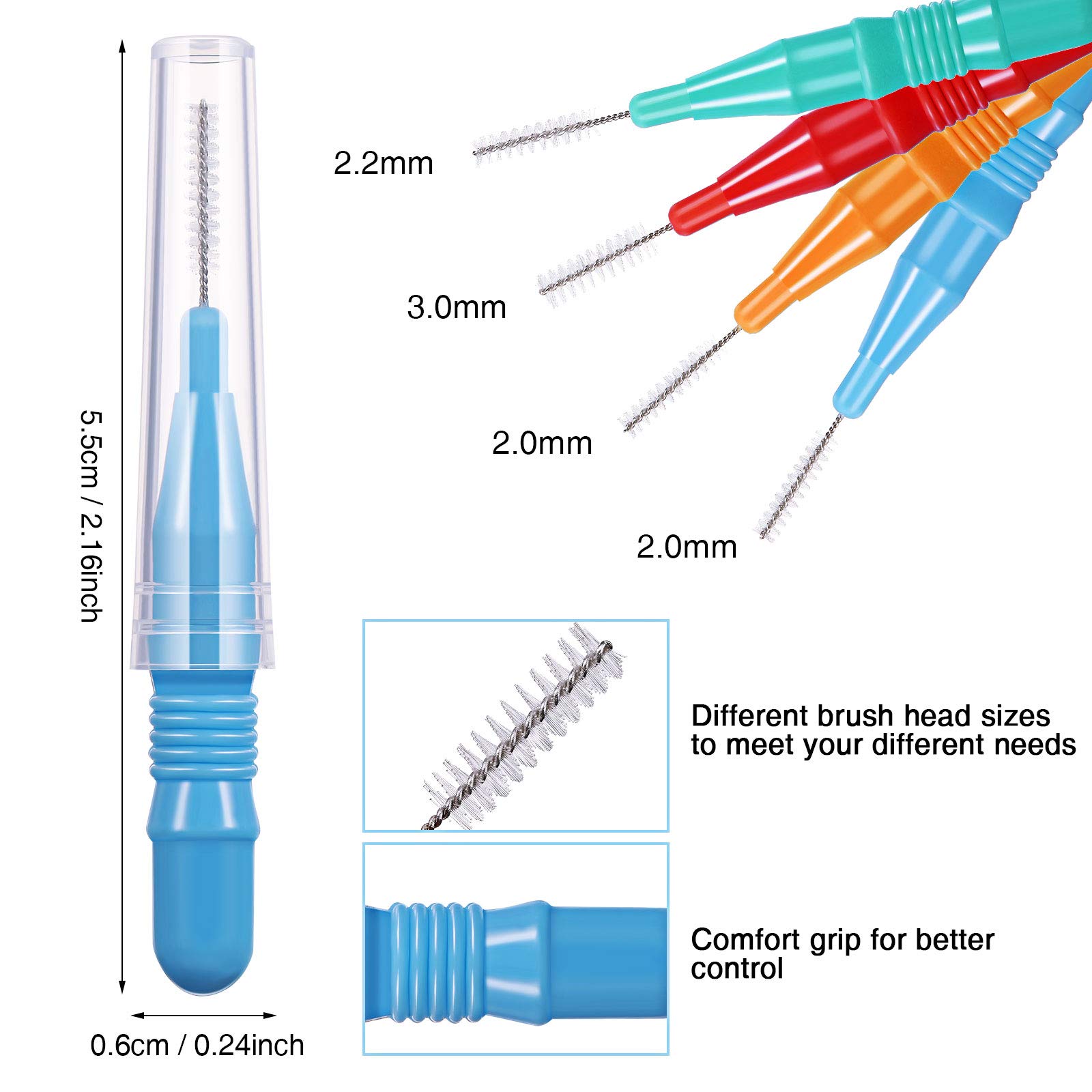Brossettes Interdentaires - Cure-dents à Soies, Kit De Nettoyage Des Dents Avec Boîte, Hygiène Buccale