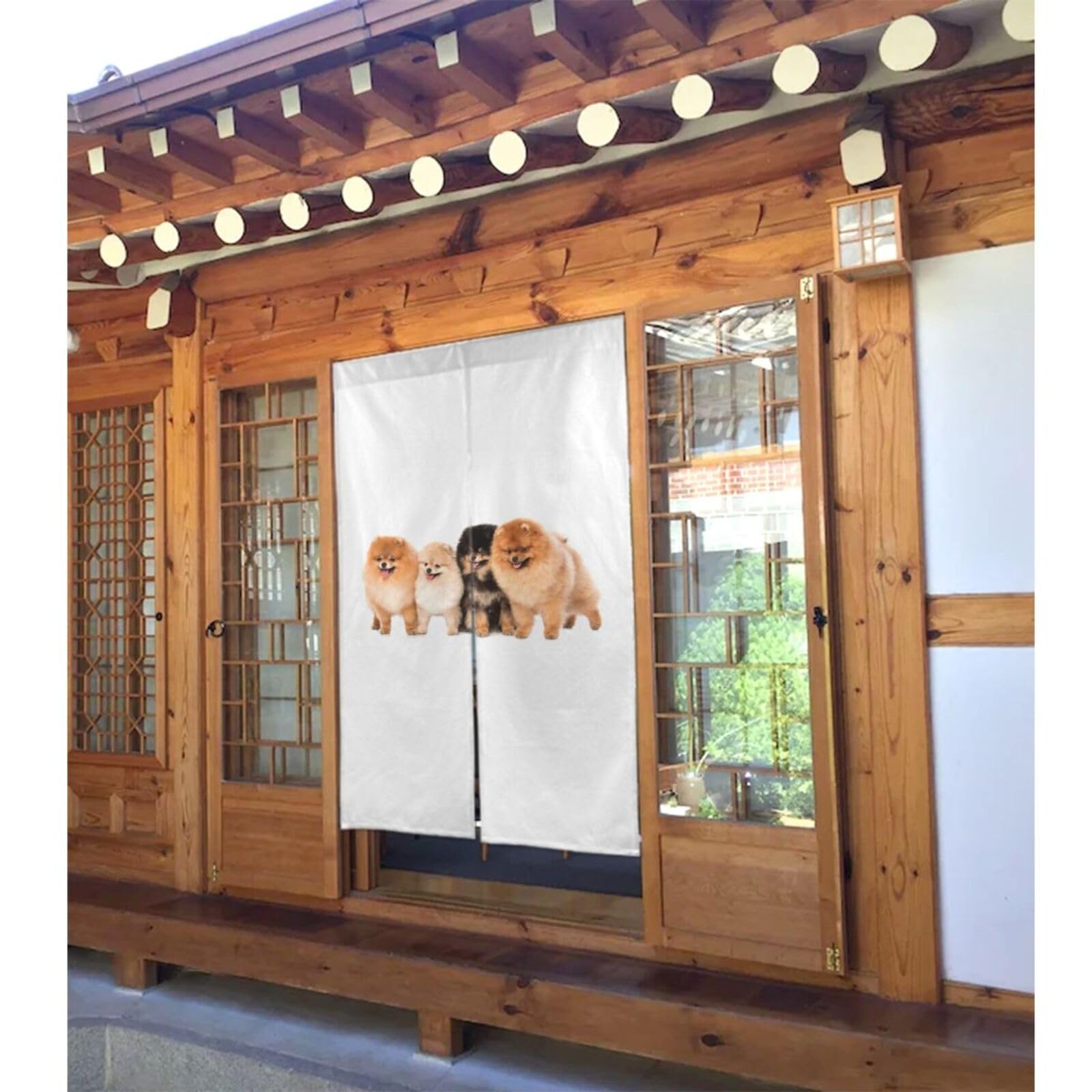Amazon｜のれん ポメラニアン かわいい いぬ 犬 ドアカーテン