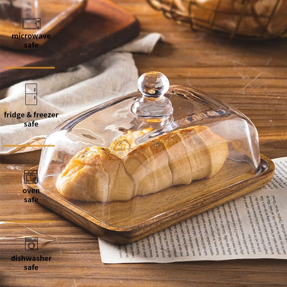 Beurrier en verre avec couvercle pour plan de travail, rangement de cuisine, accessoire cuisine, beurre, fromage, conteneur