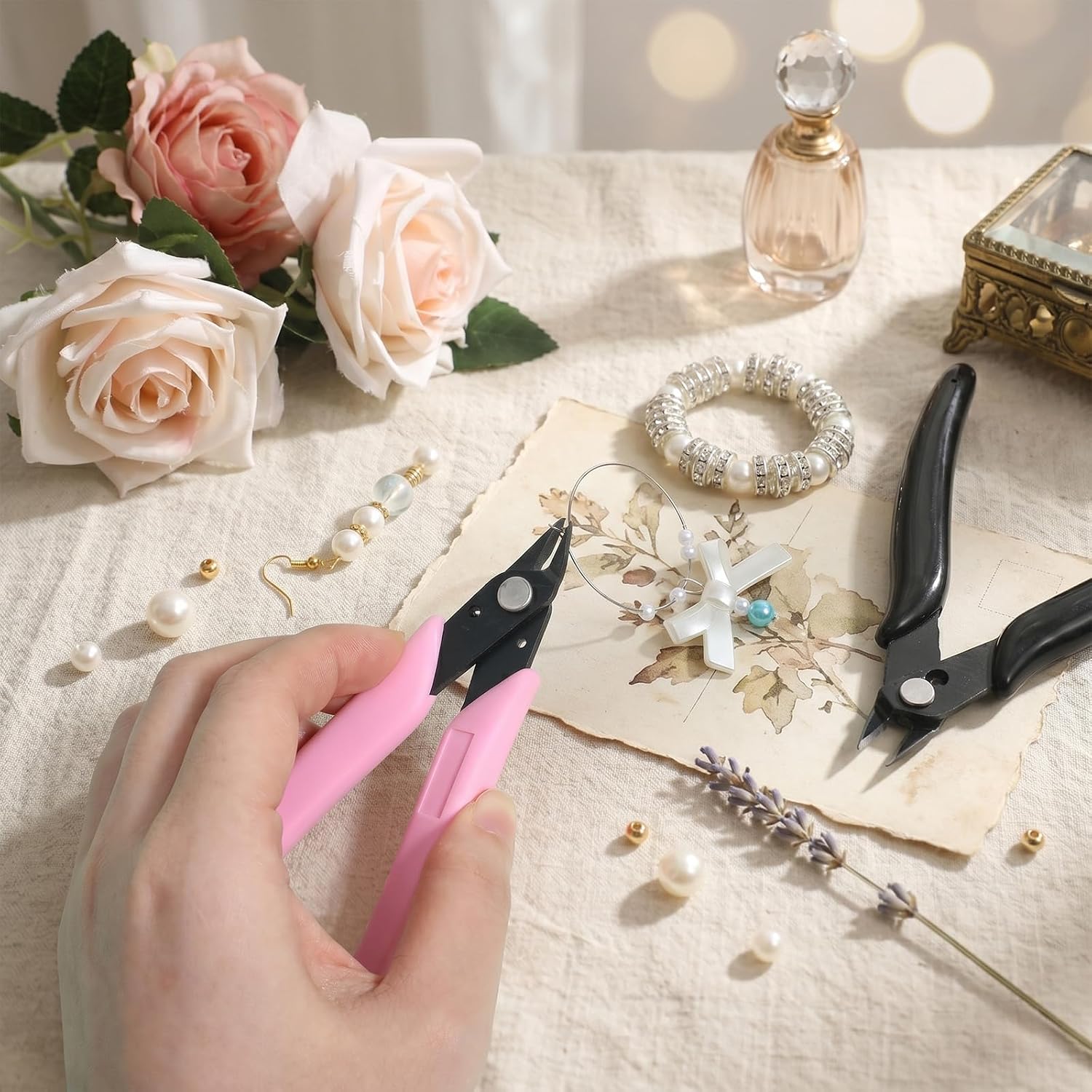 2 Pcs Rhinestone Remover, 5" Stainless Steel Nail Art Scissors Pink Rhinestone Remover Nipper Nail Art Decorations Removers Manicure Accessory