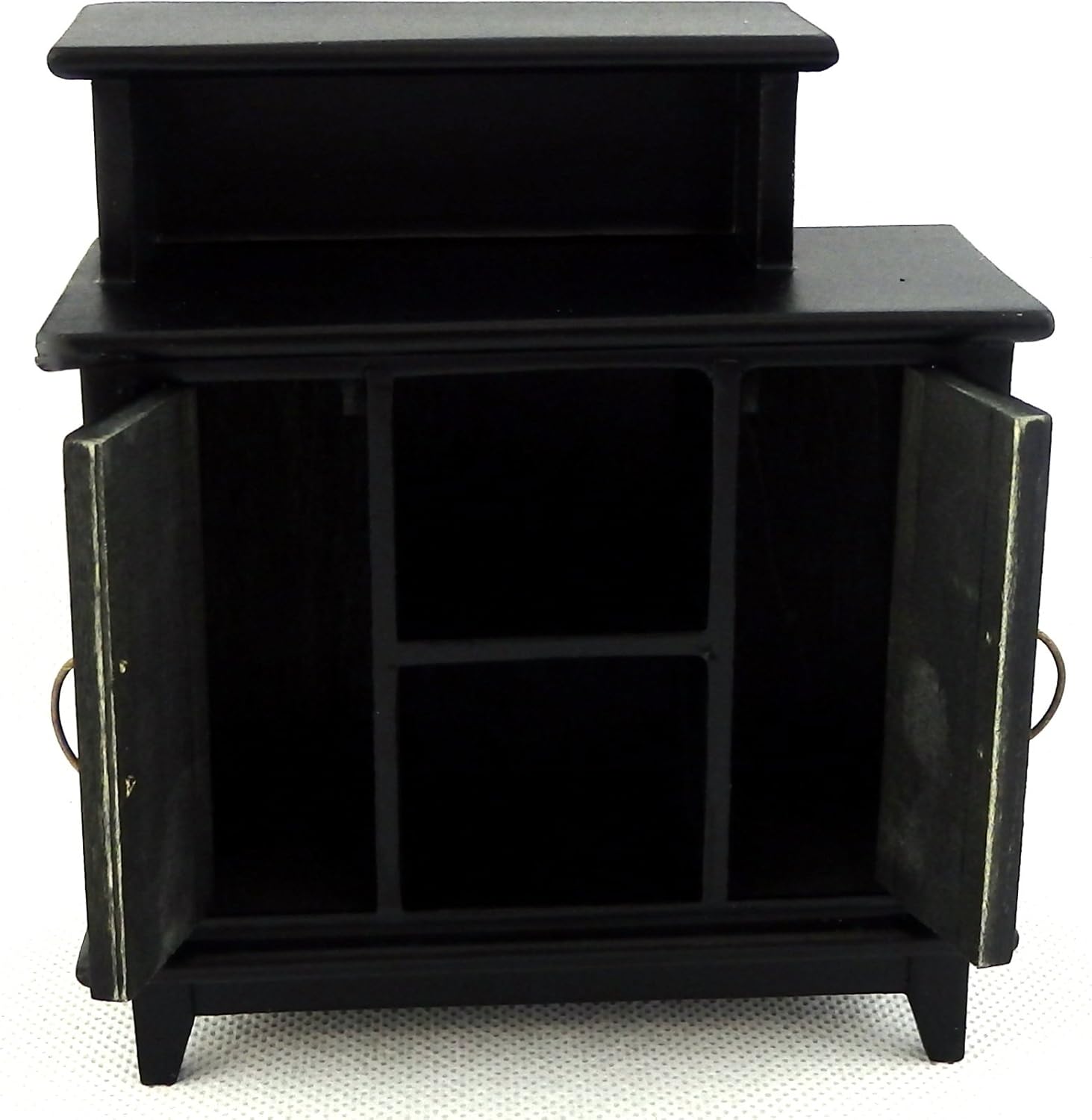 Melody Jane Dolls Houses Black Bar High Cabinet Miniature Dining Room Study Furniture 1:12