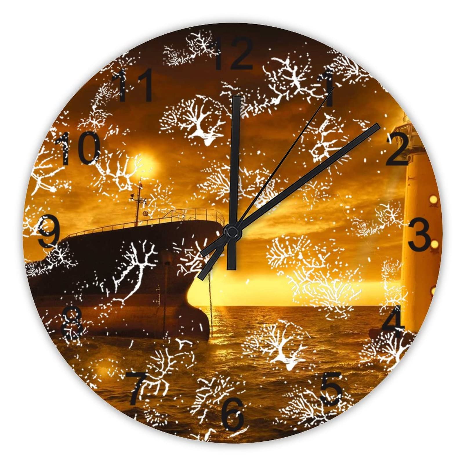 Horloge murale sans tic-tac pour décoration de cuisine et de bureau