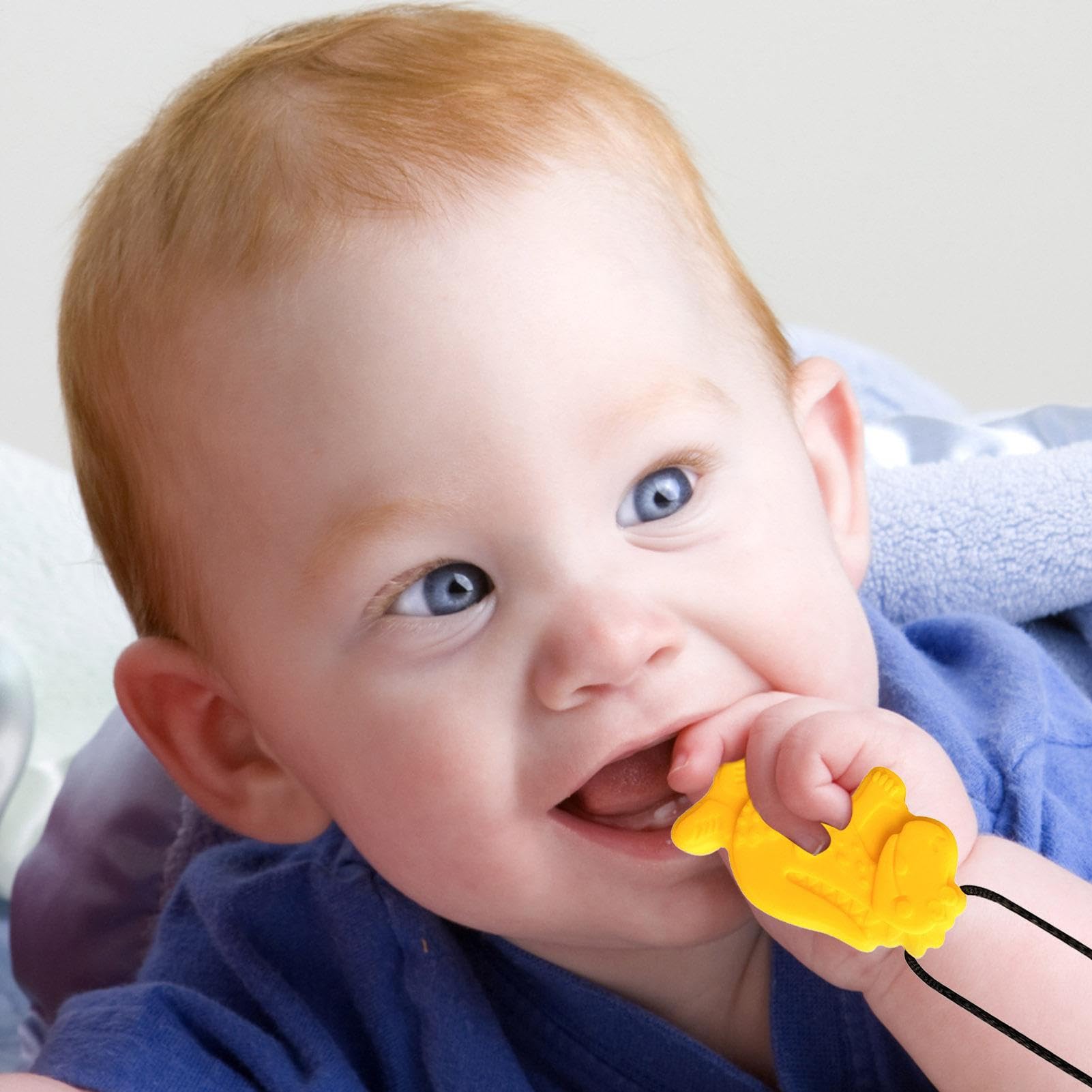 Chew Necklaces Sensory Kids - Silicone Teething Jewelry | 60g Motor Aid Pendant, ADHD Sensory Chewing Necklace Set, Durable Safe Bite Resistant Necklace Toy with Dinosaur Shape Design — view 9