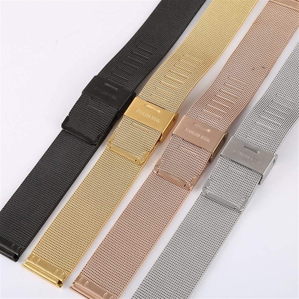 Bracelet en Acier Inoxydable de Montre Bracelet en métal Universel 12 mm 14 mm 16 mm 18 mm 20 mm 22 mm 24 mm