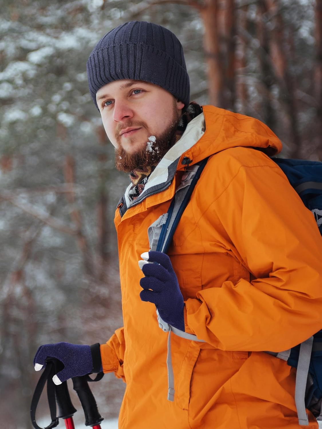 Suhine 24 Pcs Winter Warm Hat and Gloves Set Fleece Lined Knit Skull Cap Neck Scarf Touch Screen Gloves Ski Earmuffs for Women Men Homeless Care Gift - Image 5