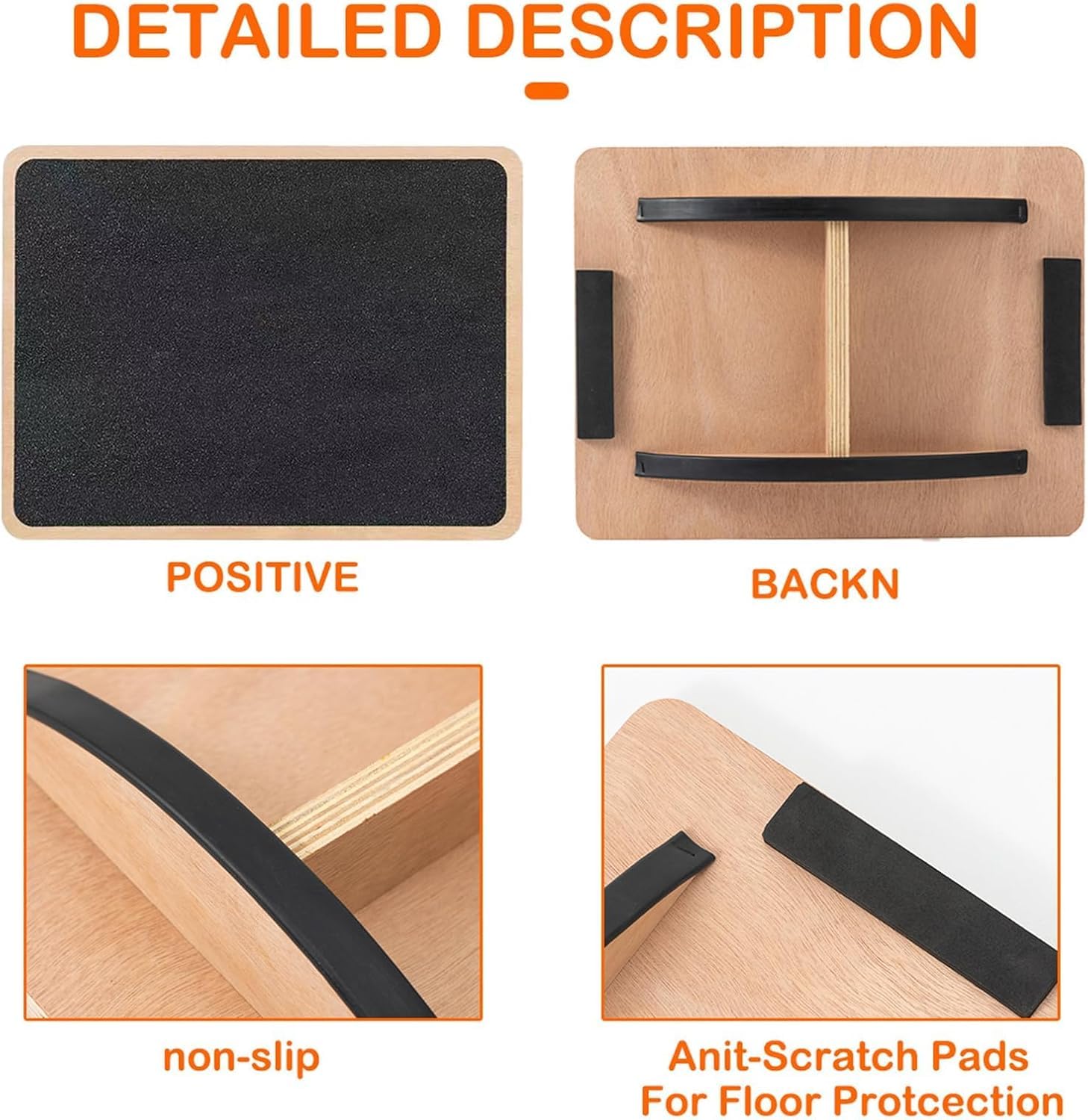 Wackelbrett,Balance Board aus Holz,Sports Balance Board Holz, Wackelbrett mit rutschfestem Standfuß,Gleichgewichtstrainer für Übung Körper Gleichgewicht strecken Beinmuskeln