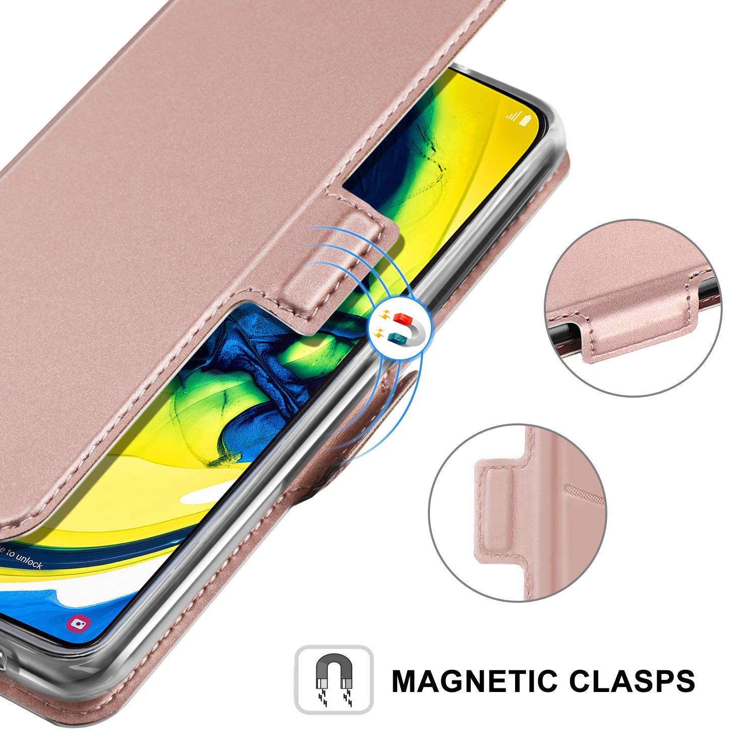 Yatwin Case For Samsung Galaxy A80 Phone Case Premium Leather