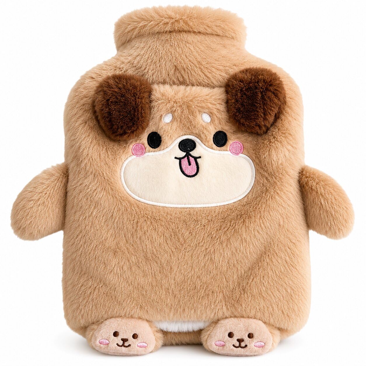 Puppy Hot Water Bottle with Fluffy Cover 2L Leakproof Heating Bag for Pain Relief, Back Pain & Period Cramps, Hot & Cold Compress Therapy for Muscle Therapy, Swelling & Injury, Bed Warmer (Caramel Brown)-image-41